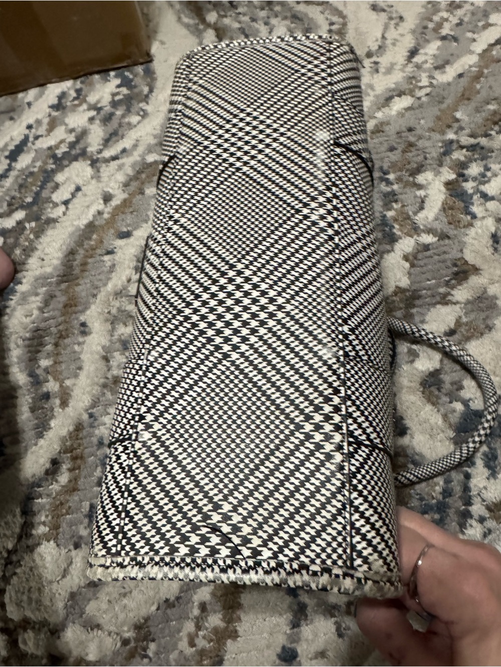 Betsey Johnson Black & White Plaid Heart Accent Tote - Picture 8 of 12